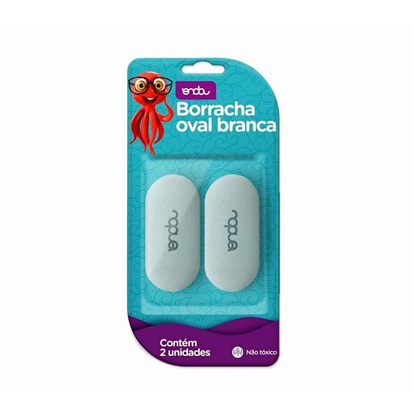 BORRACHA OVAL BRANCA C/ 2 UND