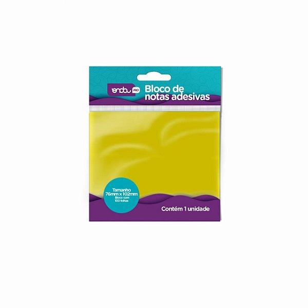 BLOCO NOTAS ADESIVAS AMARELO 76X102MM UND