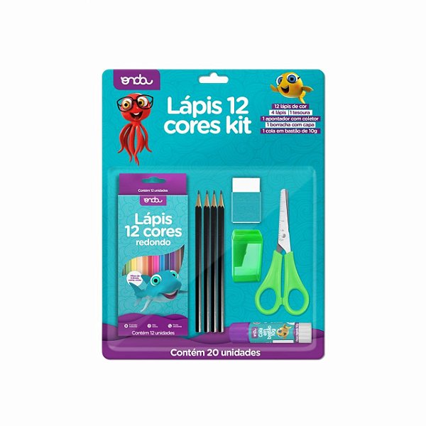 LAPIS 12 CORES KIT 20 PECAS