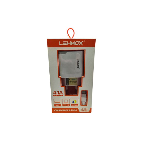 Carregador de Celular C/2 Entrada Usb e Cabo Type-C Le-494 Typec