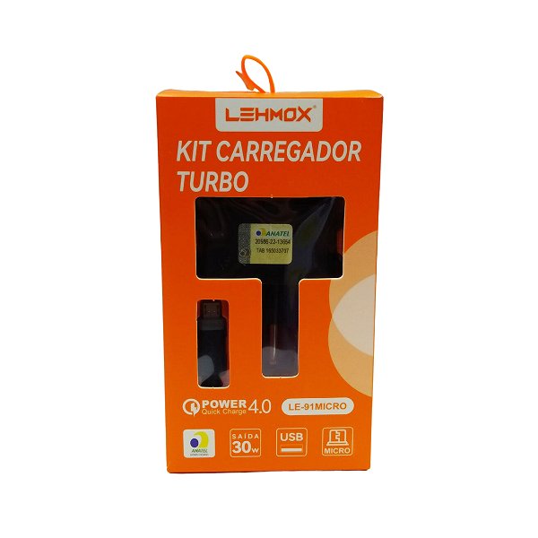 Carregador Le-91-Micro Usb V8 30w 4.0a Turbo