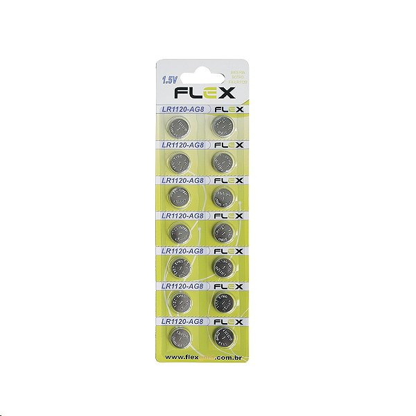 Bateria Botão Cart. 14 Pçs Flex Fx-Lr1120/Ag8