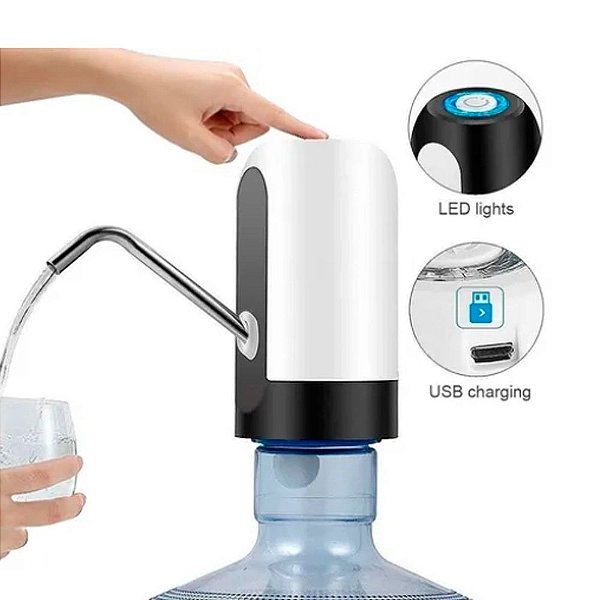 Bomba Elétrica Para Galão de Água C/ Led Ley-57