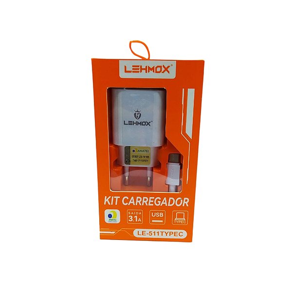 Carregador Com 1 Entradas Usb LE-511TYPEC