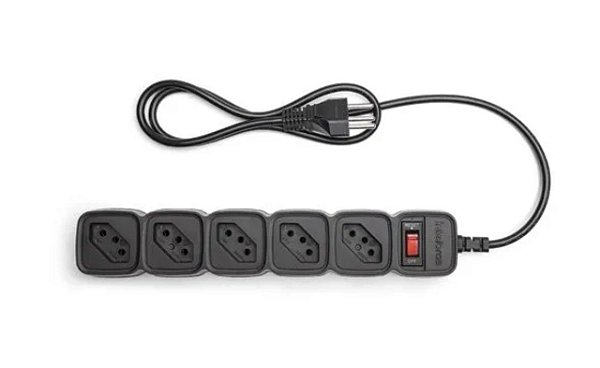 Protetor Eletronico C/ 5 Tomadas Preto EPE205