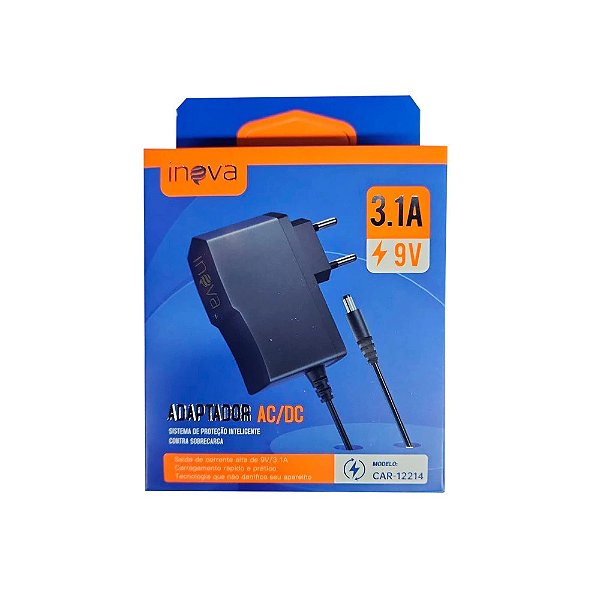 Fonte Adaptador Ac100-240v Dc 9v 3.1A CAR-12214