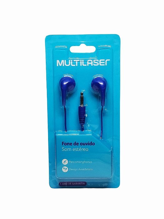Fone De Ouvido Earphone Play Azul Ph314