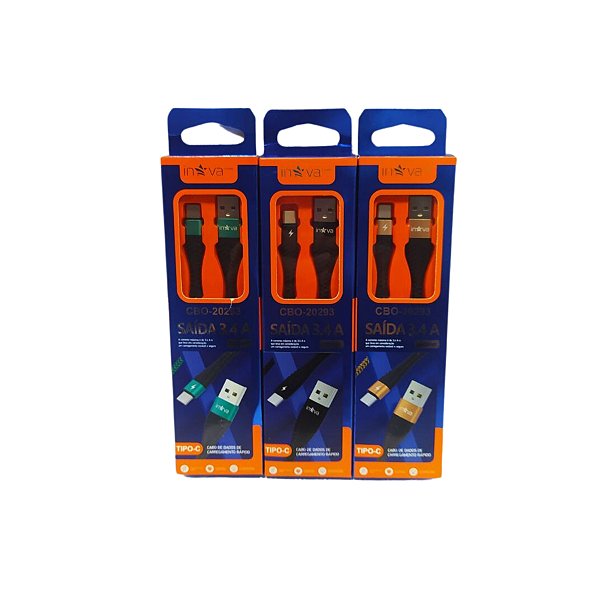 Cabo de Dados Micro Usb Tipo-C 3.4A 1mt
