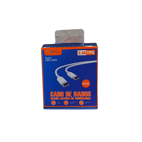 Cabo de Dados Tipo-C x Tipo-C 3.4A 1mt CBO-12223