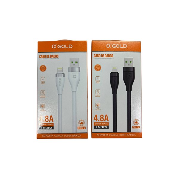 Cabo Usb Para IOS Lightning Carga Rapido 4.8A 1mt CB17-2
