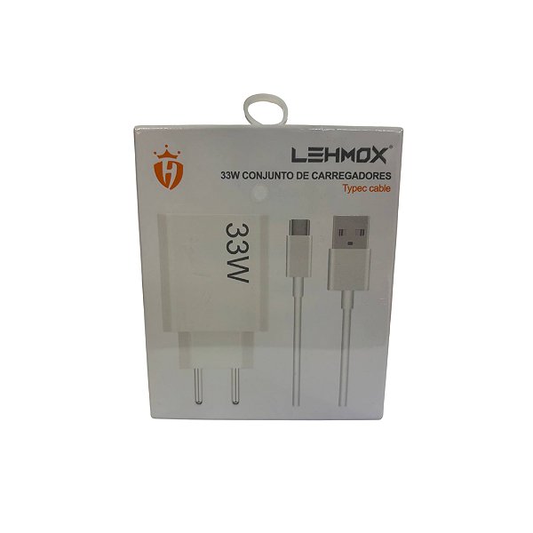 Carregador de Celular C/1 Entrada Usb e Cabo Usb x Type-C Le-407 Typec