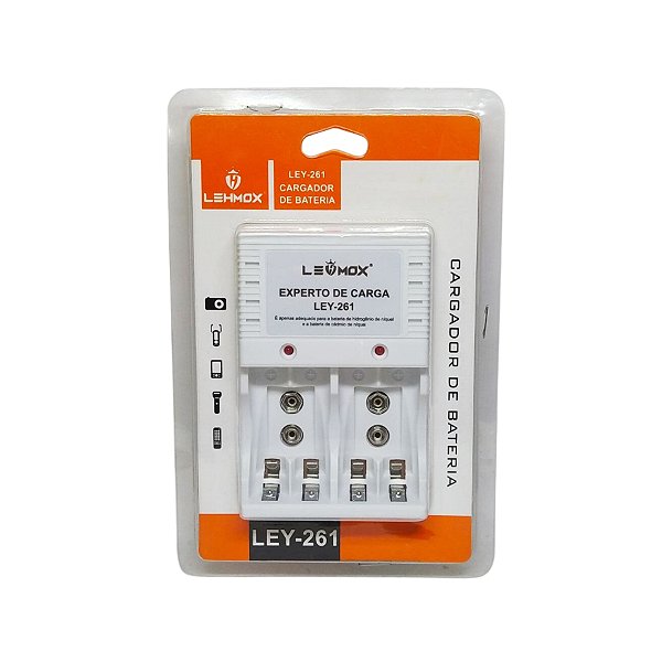 Carregador Duplo Para Pilha e Bateria Recarregavel LEY-261