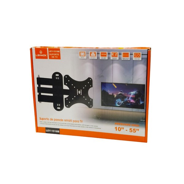 Suporte de Parede Articulado Para Tv de 10 a 55 Polegadas LEY-1518B