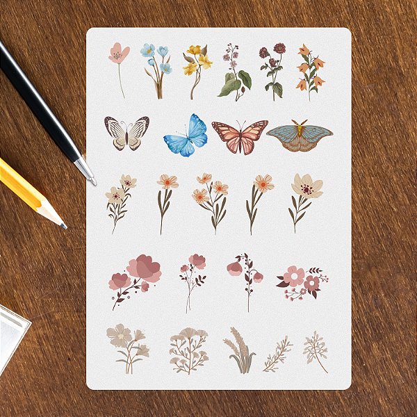 Adesivo Flores - Cartela 5un