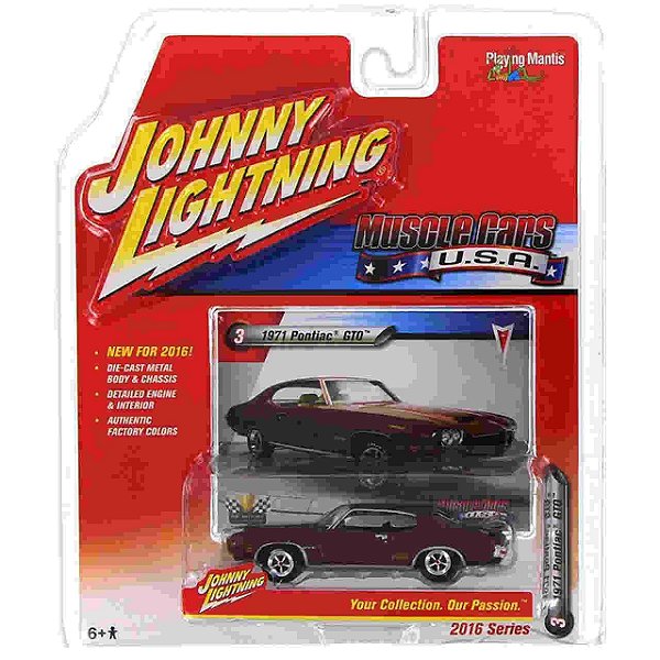 Carro Johnny Lightning Muscle Pontiac GTO JLMC001A 1971 1/64