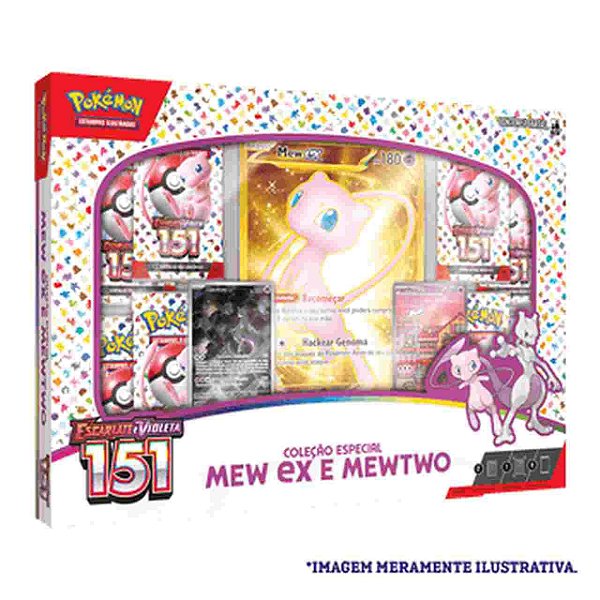 Box Pokémon Colecao 151 Mew EX e Mewtwo