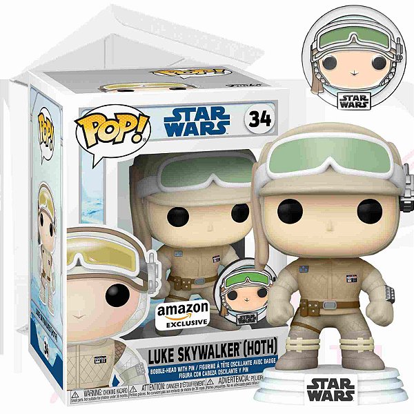 Funko Pop! Star Wars Luke SkyWalker (Hoth) + Broche 34