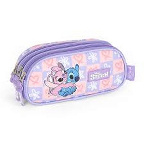 Estojo 3 Divisórias Stitch Lilas Luxcel