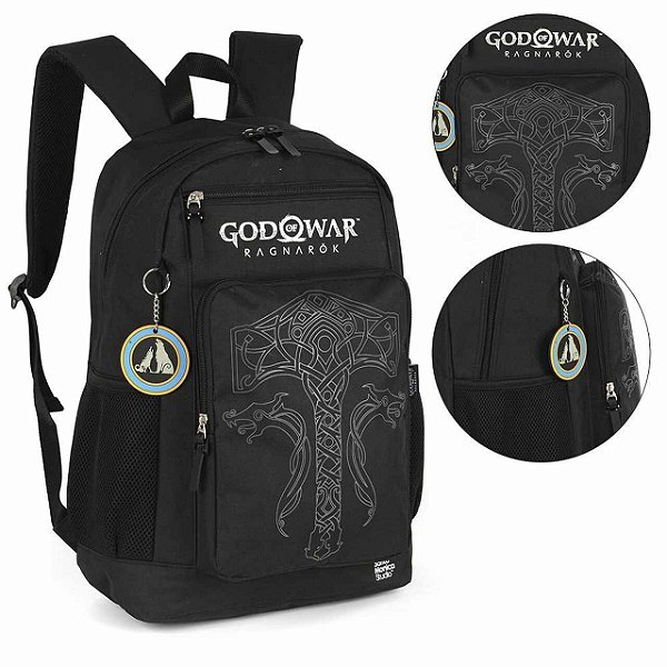 Mochila De Costas Escolar Grande God Of War Ragnarok Preto