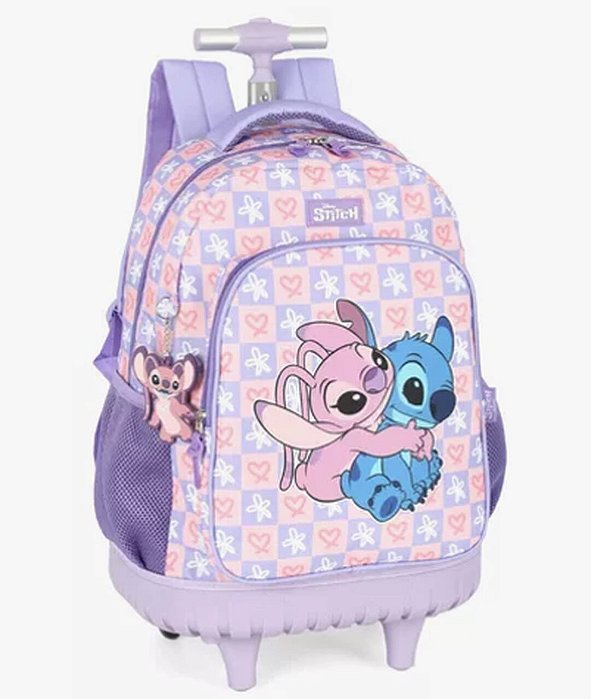Mochila Alça e Rodas Stitich Lilás Luxcel