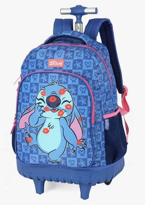 Mochila Alça e Rodas Stitich Azul Luxcel