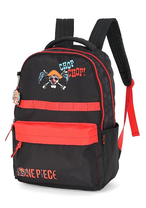 Mochila De Costas One Piece Chop Chop! Preta Luxcel