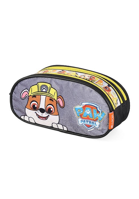 Estojo 3 Divisórias Patrulha Canina Rubble Amarela Luxcel