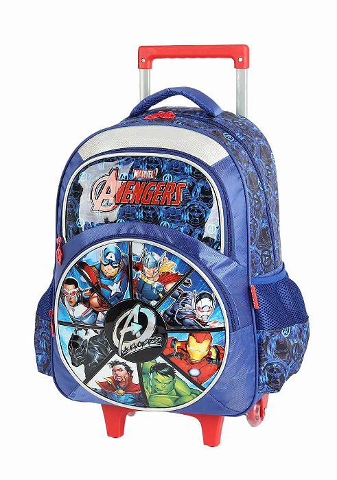 Mochila de Rodinhas Vingadores Azul Luxcel