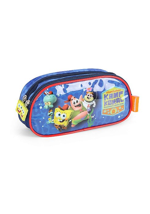 Estojo 2 Divisórias Bob Esponja e Amigos Luxcel