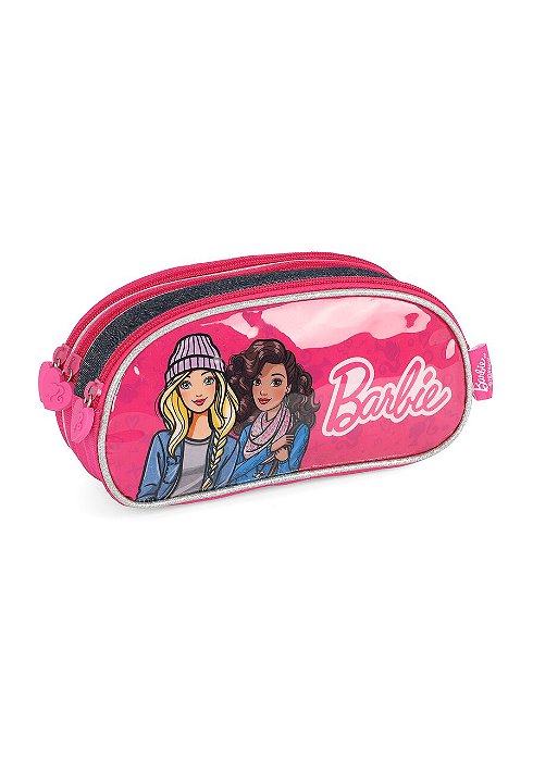 Estojo 3 Divisórias Barbie e Amiga Luxcel
