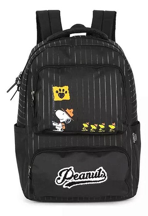 Mochila De Costas Snoopy Preta Luxcel