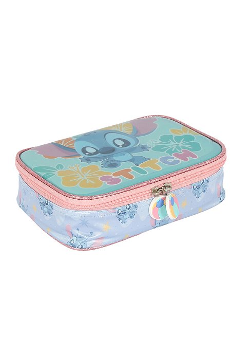 Estojo Box Escolar Stitch Turquesa Luxcel