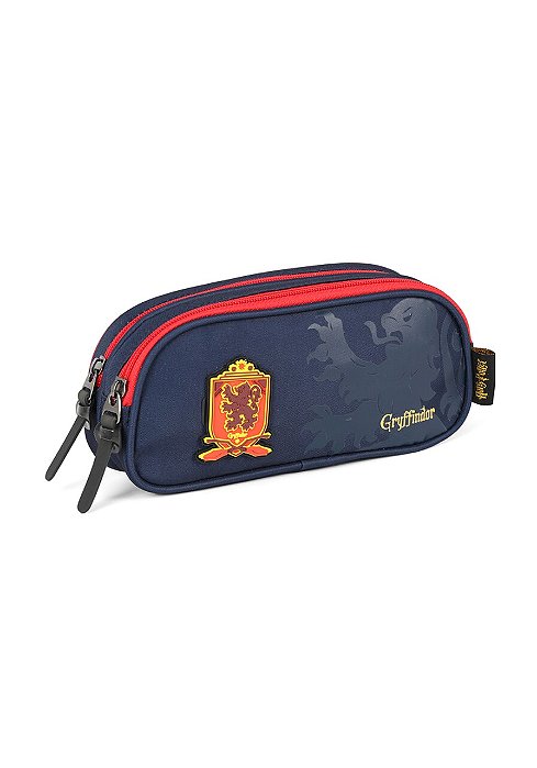 Estojo 2 Divisórias Harry Potter Grifinória Azul Luxcel