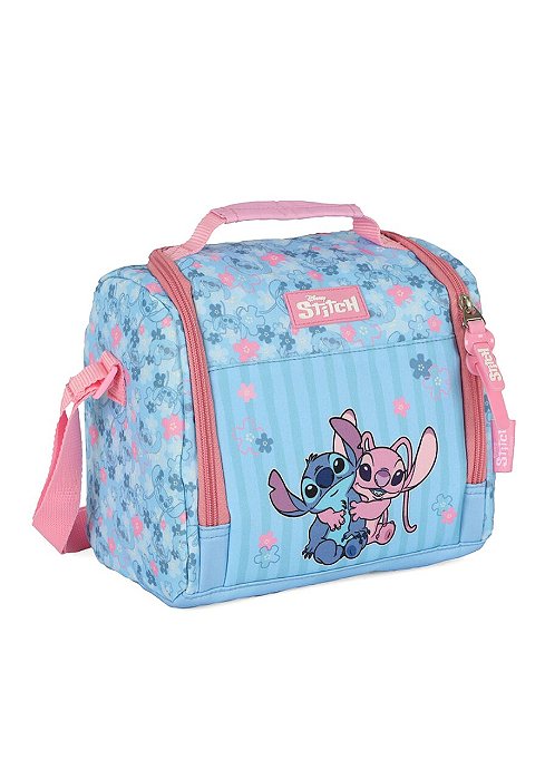 Lancheira Térmica Escolar Angel e Stitch Rosa Luxcel