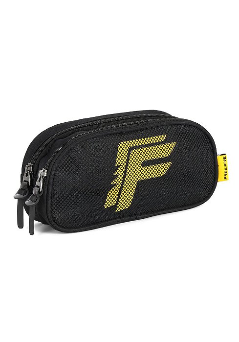 Estojo 2 Divisórias Free Fire Preto Luxcel