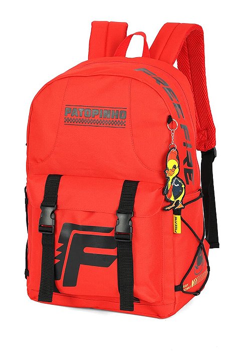 Mochila De Costas Free Fire Vermelha Luxcel