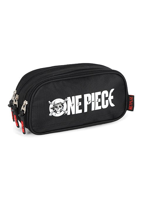 Estojo 3 Divisórias One Piece Going Merry Preto Luxcel
