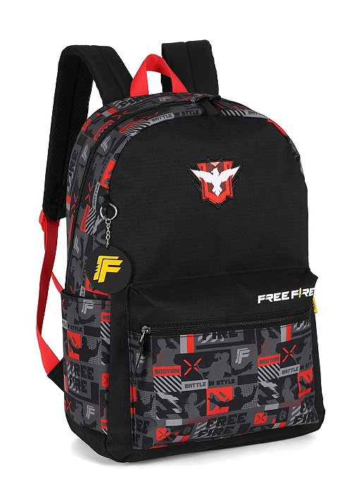 Mochila De Costas Free Fire Vermelha Luxcel