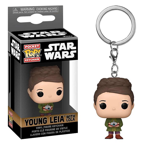Funko Pop! Chaveiro Keychain Stae Wars Young Leia With Lola