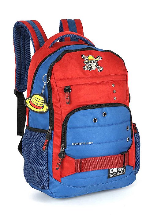 Mochila Costa One Piece Monkey D Luffy Vermelho Luxel