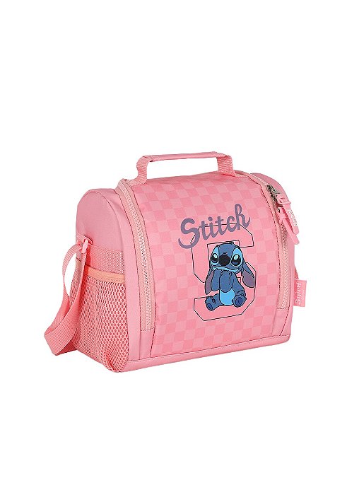 Lacheira Quadriculada Stitch Rosa Luxcel