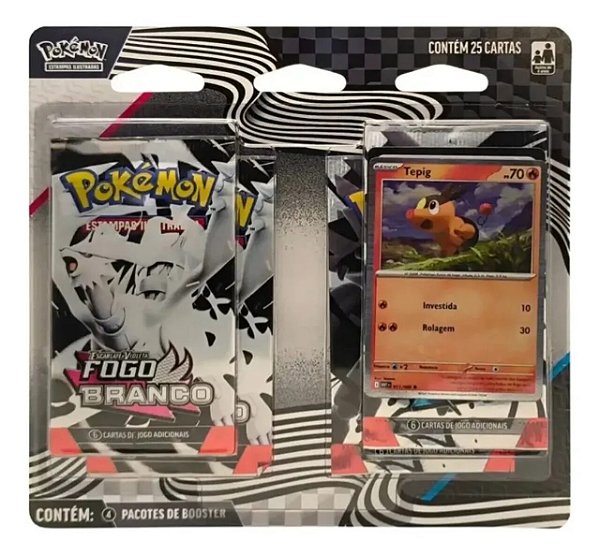 Blister Quadruplo Pokemon Fogo Branco E Raio Preto Tepig