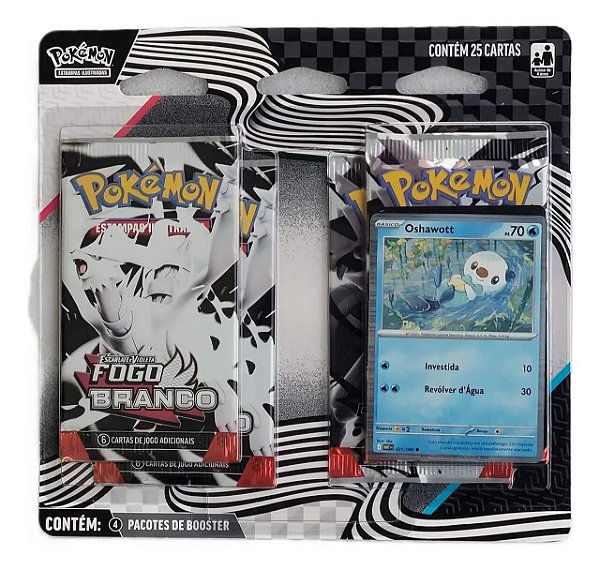 Blister Quadruplo Pokemon Fogo Branco E Raio Preto Oshawott