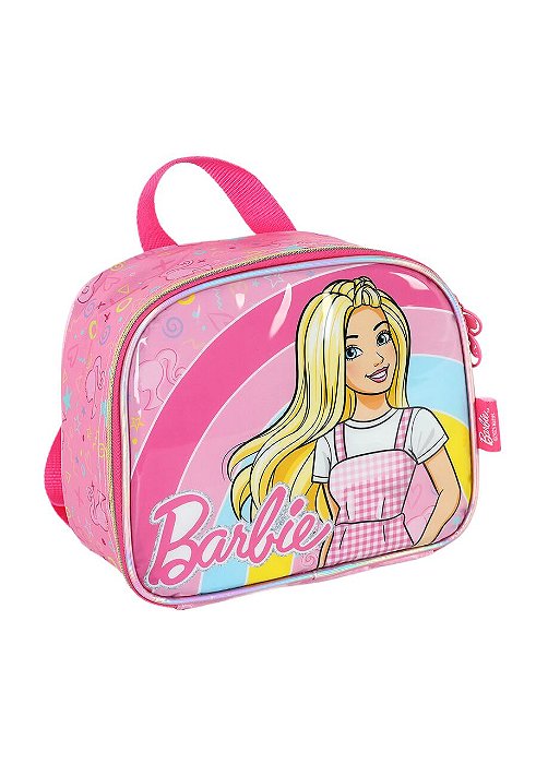 Lancheira Térmica Escolar Barbie Rosa Luxcel