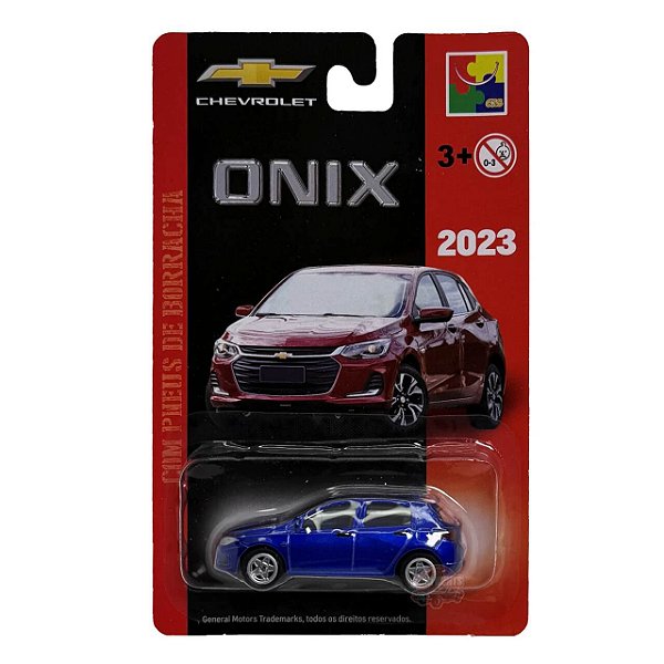 Carro Miniatura Chevrolet Metal Onix Hatchback Azul 2023