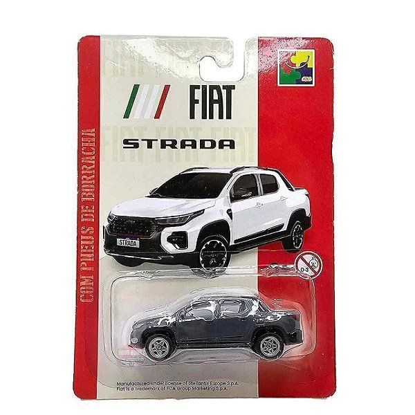 Carro Miniatura Fiat Strada Metal Cinza