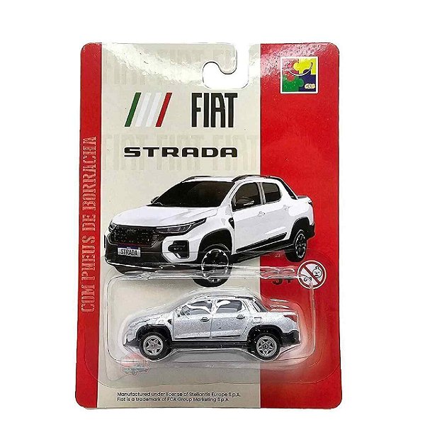 Carro Miniatura Fiat Strada Metal Prata