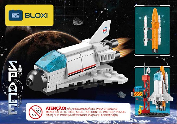 Bloco de Montar Foguete Espacial Space (BLOXI)