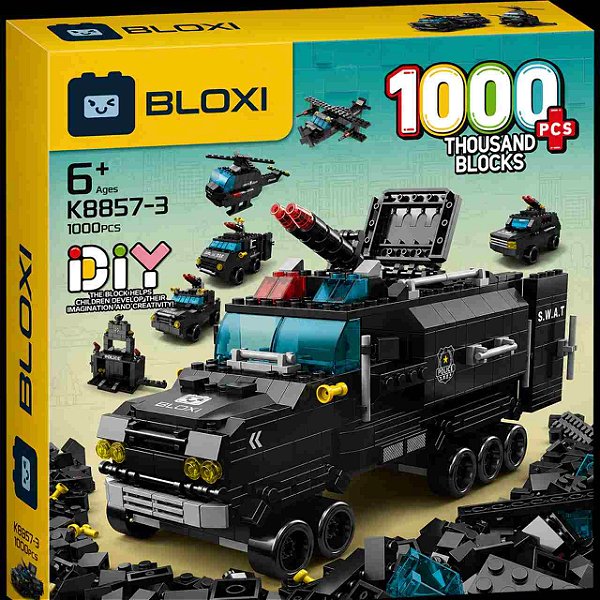 Bloco de Montar Policia Anti Explosivos (6 em 1) (Bloxi)