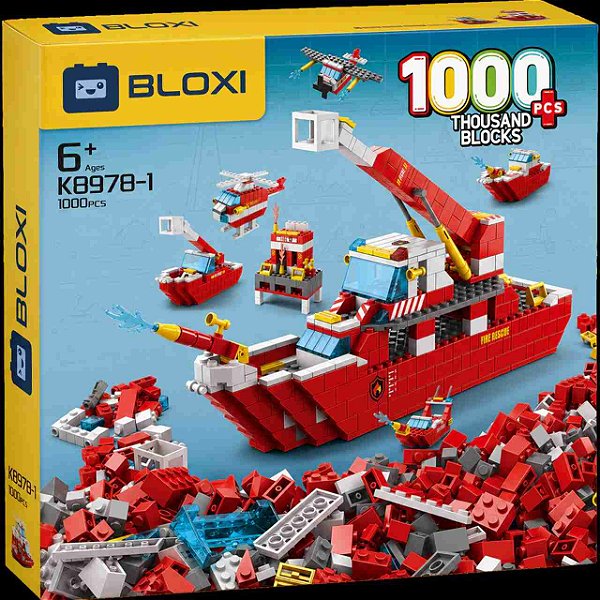 Bloco de Montar Veículos de Resgate Barco (6 em 1) (Bloxi)